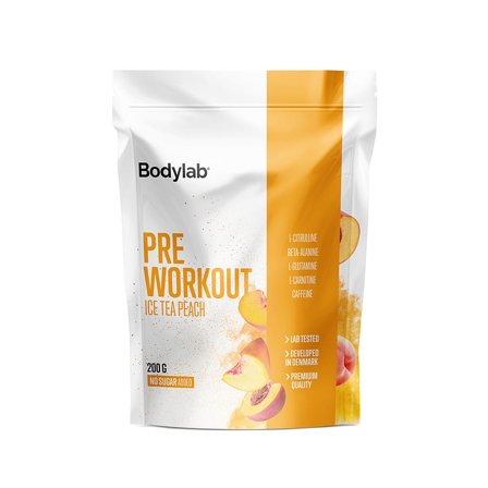 Bodylab Pre Workout Ice Tea Peach 200 g, Helse & Madvarer, Energi, Pre-workout