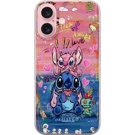 Apple iPhone 16 Gennemsigtig cover Stitch kunst
