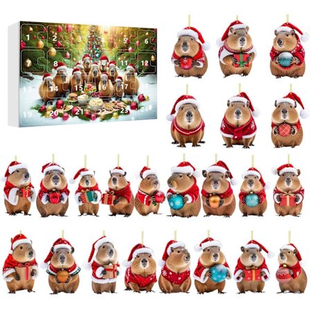 Kapibara Adventskalender, Nedtelling til julen 2025, Akryl Juledekorasjon