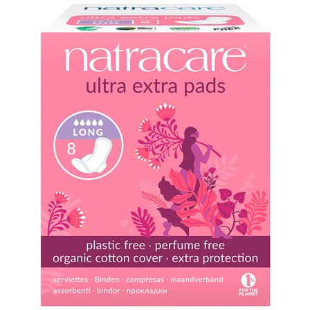 Natracare Ultra Extra Bind Long 8 stk., Medicin & Pleje, Bind & Indlæg, Bind