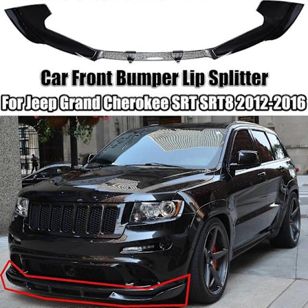 Kompatibel med Jeep Grand Cherokee SRT SRT8 2012-2016 Frontfangerleppe Splitter Karbonfiberstil Blank Svart Matt Svart Rød-Perfekt