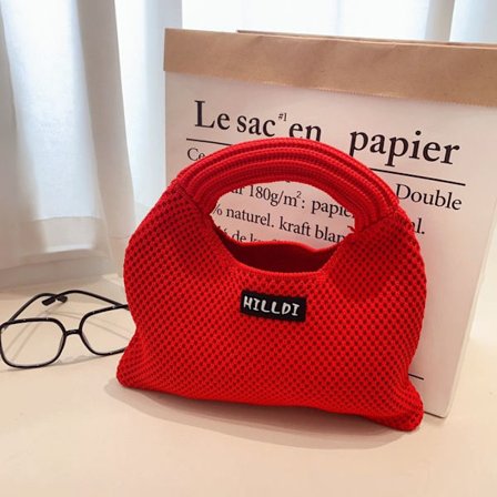 Strik Håndtaske Knot Håndledstaske RØD