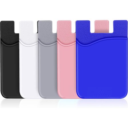 Fargerik Telefonkort Holder Silikon Telefonveske Lommebok Kredittkort Holder Sterk Limlomme Klistre på Kompatibel for
