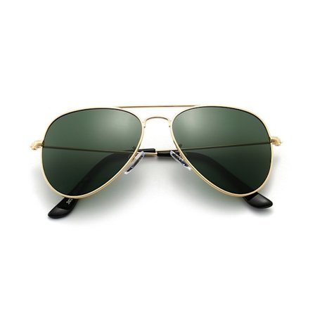 Polariserte solbriller for barn, tenåringer og juniorer, pilotbriller med polariserte linser, rustfritt stålramme, fjærhengsel, UV-beskyttelse, grønn