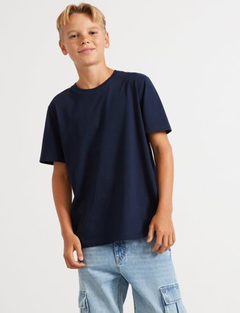 Lindex T Shirt Regular Solid - Navy - 158/164