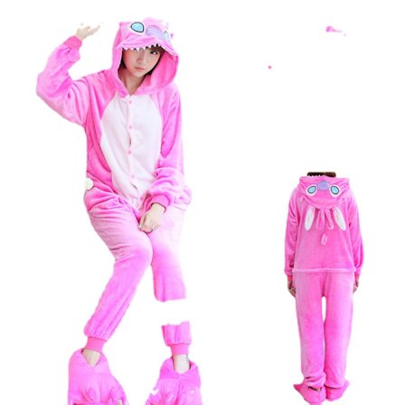 Drage Onesie Voksen Dyr Enhjørning Pyjamas Kostyme Varm Myk Stitch Nattøy Heldress Vinter Jumpsuit Pijama Cosplay Rosa Stitc Rosa Stitc[mo]