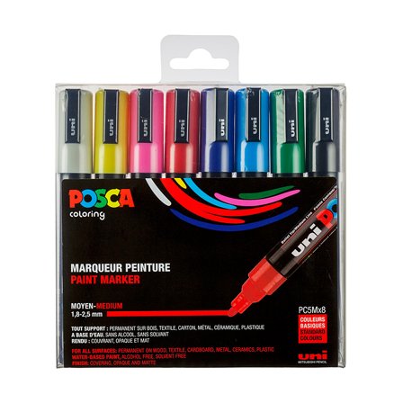 Posca PC-5M Standard Colours lot de 8