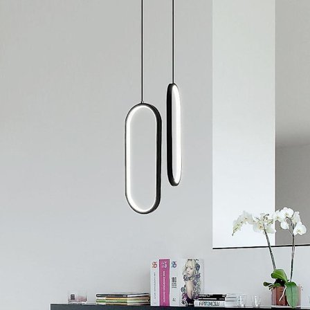 16cm Hängande Taklampa i Aluminium med Geometrisk LED-design