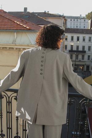 NA-KD Oversized melerad blazer - Set - Grå - EU 36