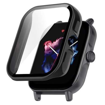 Amazfit GTS 3 skyddshölje med härdat glas - Svart