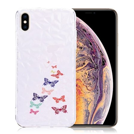Butterfly läder iPhone Xs Max fodral - Flerfärgad