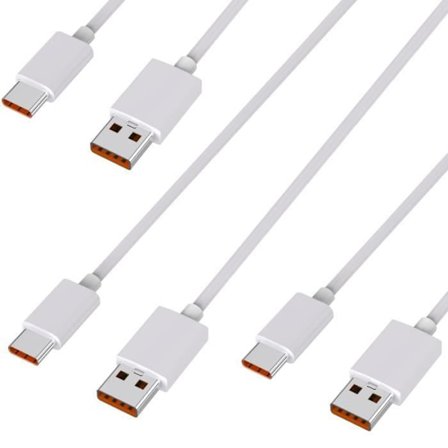 Lot 3 Snabbladdningskablar USB-C 1m för Xiaomi 13-12-Redmi Note 12-Redmi Note 11-Poco M4 PRO-Poco X5-Mi 11 Lite-Pad 6 Phonillico