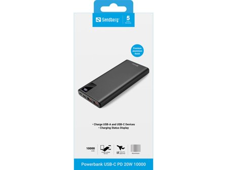 Sandberg Powerbank USB-C PD 20W 10000mAh