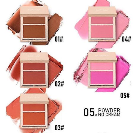 PHOFAY Double-Take Cream & Powder Blush Duo - Smink&Kosmetisk glow rouge, Felfri Radiant Glow Kompakt Smink för Vardagsbruk eller Djärv Skulptering