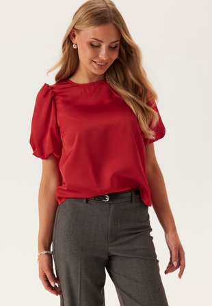 VILA - Viellette 2/4 SATIN PUFF TOP S - Kläder - - Bubbleroom