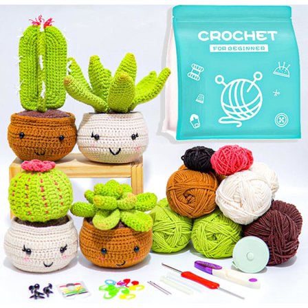 IFUNY Hæklesæt til Begyndere Voksne, Hækle Dyresæt, Komplet Strikkesæt med Garn, Hæklenåle, Trin-for-Trin Video