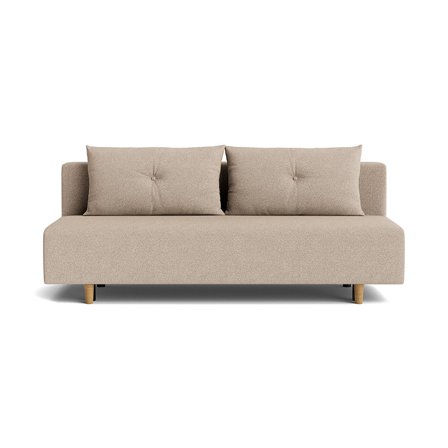 Houston 2-Sitzer-Schlafsofa, Stauraum, Loop Beige, minimalistisches Design, komfortable Bettfunktion, modernes Sofa für Gäste, 85cm Tiefe