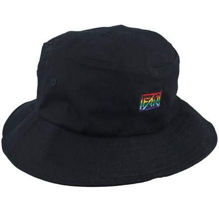 Fair - Black - bucket - Hat - Oraganic Fair Rainbow Pride Logo Black Bucket - Hatstore