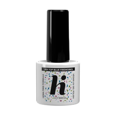 HI HYBRID Top No Wipe Fireworks #01 Top No Wipe Blue Fireworks 5ml - Top Coat