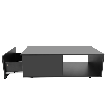 Salongbord Høyglans Rektangulært Te Sidebord med Hjul for Stuemøbler Svart