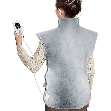 Large Heating Pad For Back Neck And Shoulders Pain Relief Weighted Electric Heating Pad With Waist Strap, 6 Level Temperature Setting And Overheating