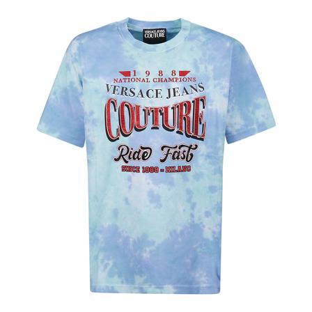 Versace Jeans Couture, T-Shirt Blauw, Heren, Maat:XS
