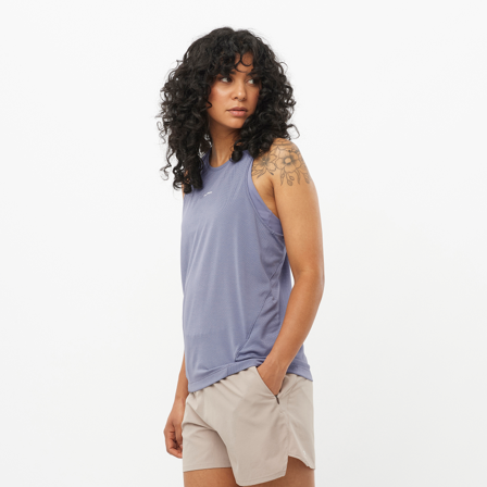 Salomon - T-Shirts Shkout Core Tank W - Blue Granite