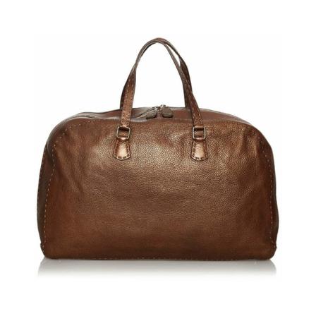 Fendi Vintage, Pre-owned Selleria Boston Bag Bruin, Dames, Maat:ONE Size