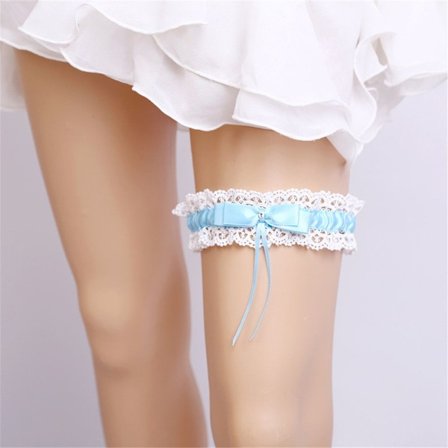 Mordely Spets Strumpeband Ben Ring HIMLSBLÅ