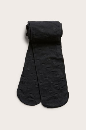 Kappahl | Rajstopy z wzorem w serduszka | Czarne