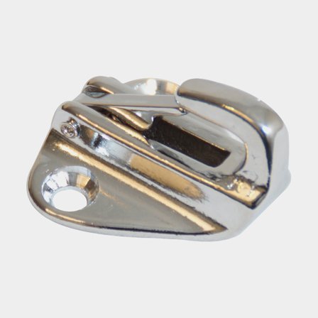 Fender hook Roca, M, 36 x 33 mm, with spring lock, chrome-plated brass