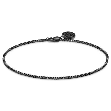 Essentials | 1 mm spiżowo-czarna bransoletka kostka kwadratowa dla mężczyzn - Bransoletki stalowe