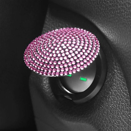 Start-stop-knapdæksel til bilmotor, universel håndlavet krystal rh