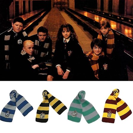 Harry Potter Skjerf Gryffindor Hufflepuff Slytherin Ravenclaw Cosplay Sjal Festrekvisitt Rød Gul