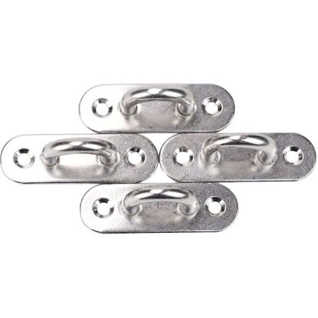 5mm Soikea Pad Eye -levy Merikiinnitys Kiinteä Levy Istuin Köyden Vetolenkki Oven Solki Metalli Tapulirengas Koukku 2 Reikää Hopea 4kpl