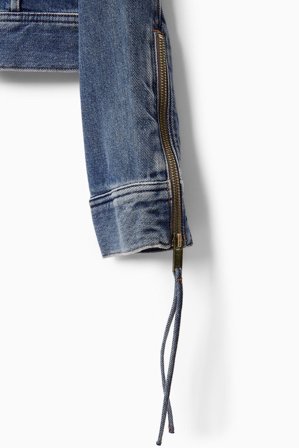 COS Femme Veste Motarde Denim in Bleu