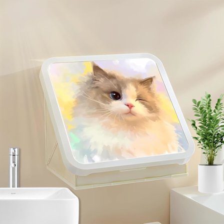 Sammenleggbar oppbevaringsboks for bad, vanntett sammenleggbar organizer for bad med 9 kg lastekapasitet, kunstnerisk veggmontert skap for lite spa