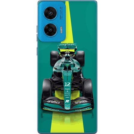 Yhteensopiva Puhelinkuori Motorola Motorola G96 Aston Martinin Formula 1 -auto vihreässä kilpailumuotoilussa, jossa on moderni studiosentuntma
