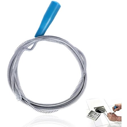 Avlopprensare Fjäder 3 Meter - Avloppsfjäder - Avloppsrengöring - Rengöringsfjäder - Avloppspropplösare - Avloppsrensare - Hårfångare - 