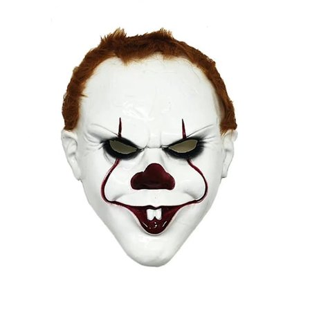 Halloween Skrämmande läskig clownmask med kort hår Peruk Joker Cosplay Fancy Dress Party Prop