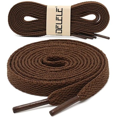 2 par flade snørebånd, velegnet til skateboardsko og sportsko, 60 cm (Brun)