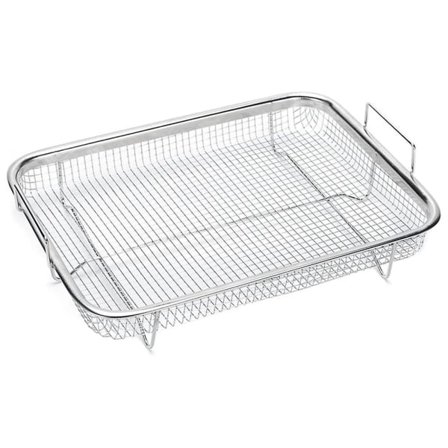 1 ovnkurv, grillkurv i rustfrit stål, non-stick net, bakkegitterkurv