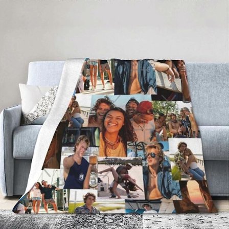 Jj Collage Outer Banks Filt Pläd Sängkläder Rumsinredning Flanellfiltar Kompatibel med Säng Soffa