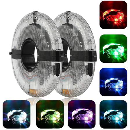 Sykkelnavlys, 7 LED 9 Farger 18 Bilde Vanntette USB Ladbare LED Sykkelhjul Lys Eiker