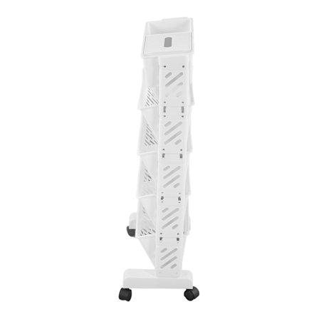 Hvit oppbevaringsorganisator Hylle Avtakbar plast Flyttbar bokhylle for hjemmekontor 5 lag