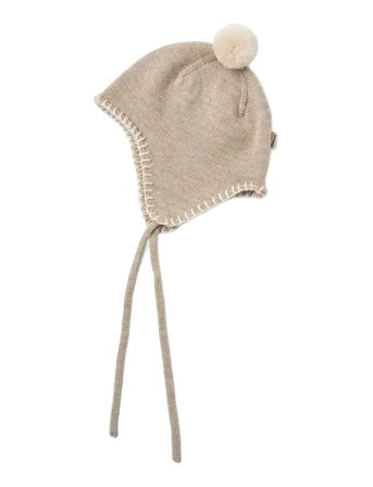 Wheat | Knit Bonnet Pomma | 0-1M