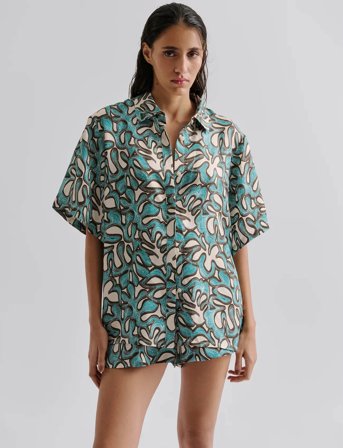 Malina Gia Printed Short Sleeve Shirt - Multi/patterned - S