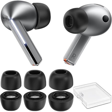 Kompatibel med Samsung Galaxy Buds3 Pro 【Passer ladeetuiet】3 Par S/M/L Ultimate Comfort Støyreduserende Memory Foam Ørepropper Erstatning T[HK]