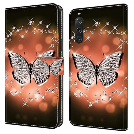 För Sony Xperia 10 V skyddande case 3d-mönsterutskrift Pu- cover med stativ