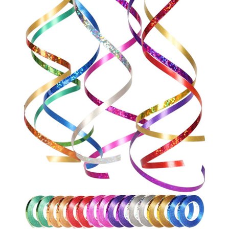 Glansende Krøllebåndsett, 16 Ruller 5mm Metallisk Flerfarget Kruset Ballongsnor Gaveinnpakningsbånd Rosettbånd Julebånd for Gave